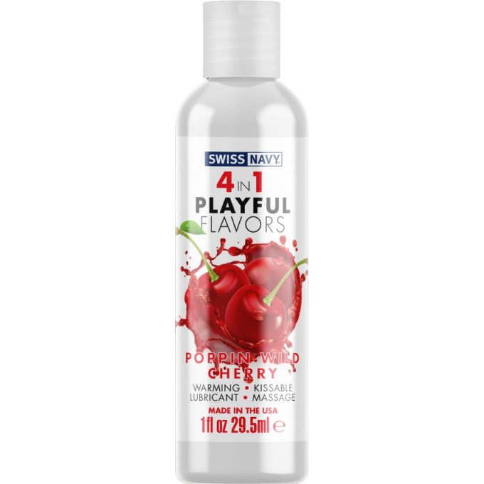 Массажный гель для тела SWISS NAVY 4 in 1 playful flavors, Poppin Wild Cherry 29,5 мл SN4N1FPWC1